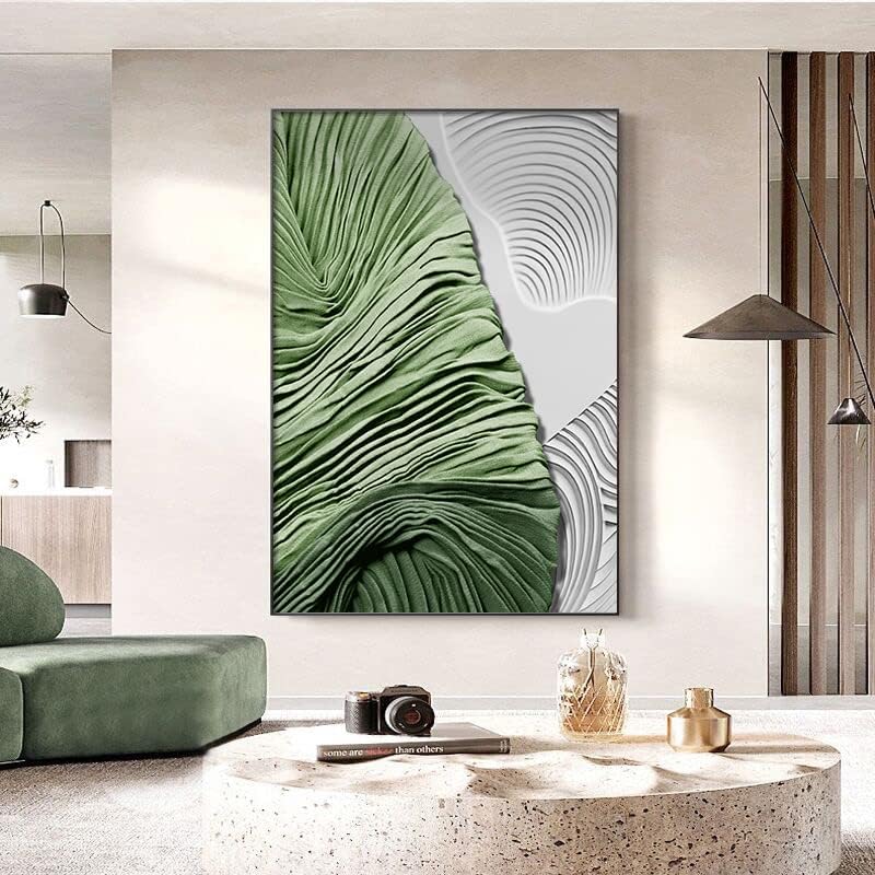 Зелен трем што виси сликарство Тридимензионално масло сликарство текстура Текстура Декоративно сликарство атмосферски подни сликарство