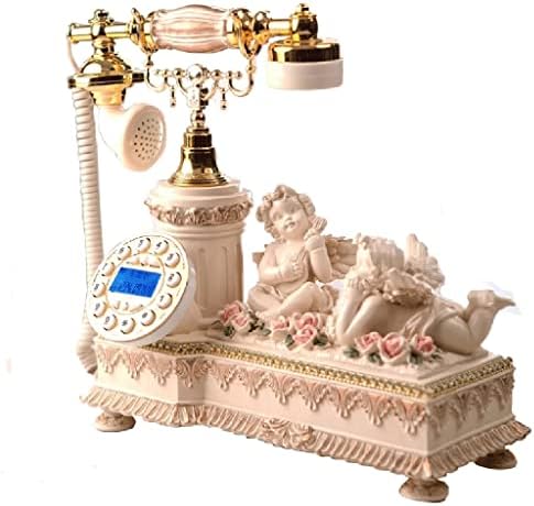 Венлии антички фиксни телефонски гроздобер фиксиран телефон со фиксирана кабел, cupid, европска смола повикувач на лична карта