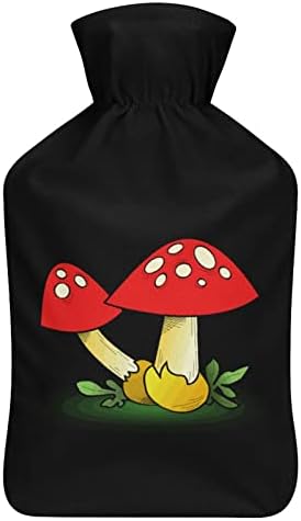 Волшебни печурки со шише со топла вода гума со топла кадифен капак за креветски грчеви во менструална болка 1 литар