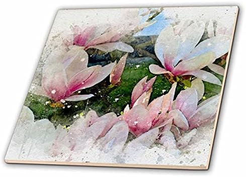 3дроза Прилично Розови Цвеќиња Во Поле Слика На Акварел-Плочки