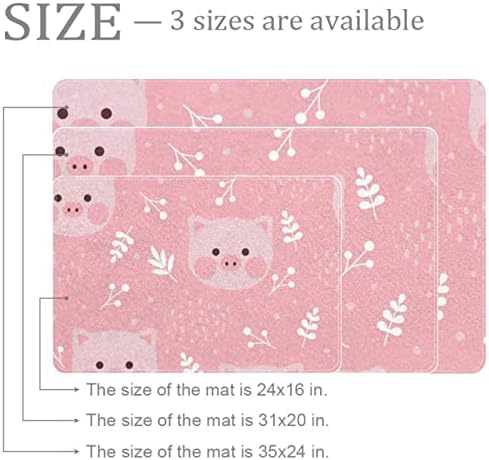 Симпатична розова свиња килим за мала површина, 40 x 60 см што може да се пее за спална соба мек килим за кревет за дневна соба расадник, затворен