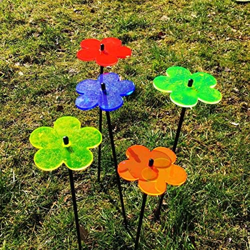 Блескав цвет Suncatcher градинарски украси украси сет од 5 декоративни градинарски удели 25см/9,8 инчи високи додатоци за градинари
