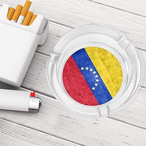 Знаме на стакло од стакло од венецуела, кружни цигари, држач за фиока за пепел