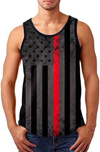 XXBR патриотски резервоар врвови за мажи, 4 -ти јули американско знаме без ракави летни атлетски спортови за теретани за теретани