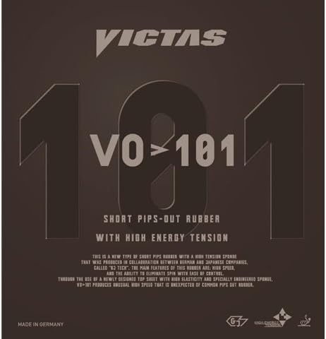 VICTAS VO> 101 кратки пипс - пискава маса тенис гума - црн максимум