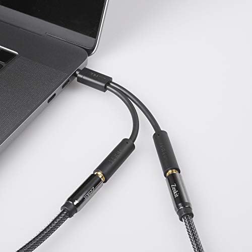 Zeskit 3,5 mm Jack Stereo Audio Splitter y кабел за поврзување на 2 слушалки слушалки со iPhone iPad Switch и повеќе