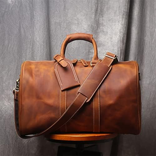 BVGDDS Гроздобер машки рачен багаж торба за патувања Оригинална кожа голем капацитет единечен рамо за рамо за лаптоп од 14 инчи