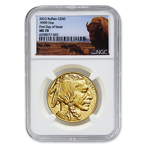 2023 1 мл Американска Монета Од Златни Шипки Од Биволи МС-70 24К 5 50 НГЦ МС70