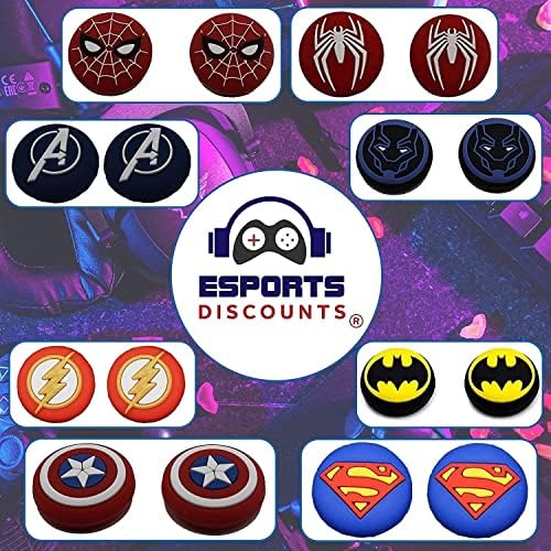 Esports попусти на контролорот на Marvel Comics Controller Thumb Silicone Caps компатибилни за PlayStation PS5 PS4 PS4 Pro Slim