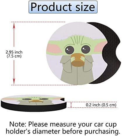 Апсорбант на Cupholder Cupsholder 2 пакет Kawaii цртан филм Детско дизајн гума Нова автомобилска чаша држач за декории за декории
