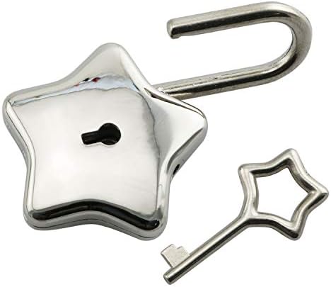 Тегг Starвезда во форма на starвезда со гроздобер стил сребрен тон мини архаиз месинг месинг со петкратни starвездички заклучување на копчето со клуч со клуч