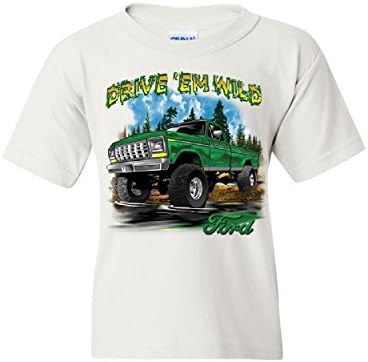 Drive 'em Wild Youth T-Shirt Ford Pickup Trucks F-150 Offroad Mud Ride Kids Tee