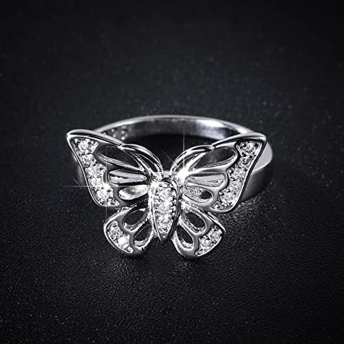 Креативни жени циркон нараквица животински пеперутка накит прстен за венчавки мода принцеза ангажман прстен исполнет прстен