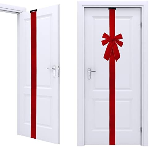 1 парчиња божиќен кабинет со врата од врата од врата, голем црвен лак Божиќен венец лак новороденче лак фестивал, завиткувани