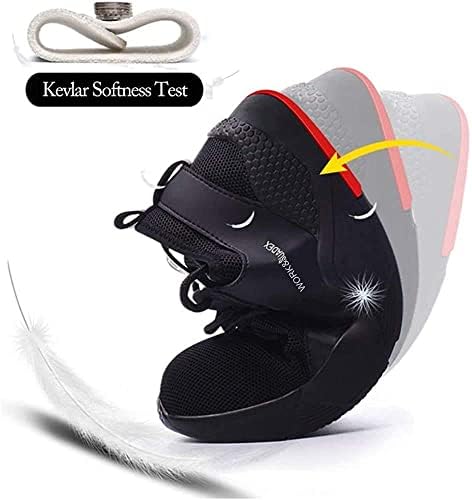 Suadex чевли чевли за пети за жени, анти -лизгачки безбедносни чевли за дишење лесна пункција доказ за работа