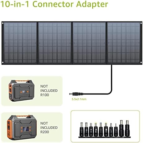 Преносен соларен панел 40W, преклопен соларен полнач за генератор на соларна енергија на отворено, прилагодлив Kickstand, 10 во 1