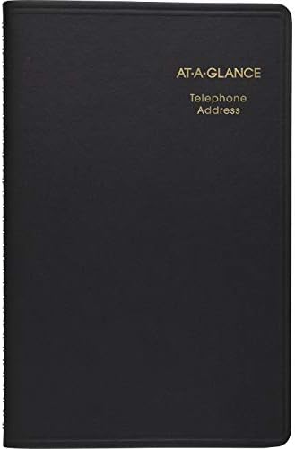 На Прв Поглед Голем телефон &засилувач; Адресар, 800 + Записи, 4-7/8 х 8 Големина На Страница, Црна