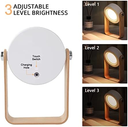 LED фенер за полнење - затемнувачки и преносен 4 -во -1 ламба за внатрешна и надворешна употреба - преклоплива маса и ламба за кревет за спална