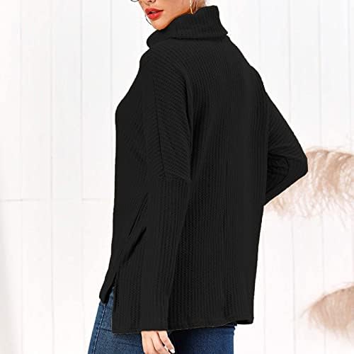 Женски џемпери за пуловер моден рекреант темперамент v- вратот лабав договор со цврста боја џемпер в Valentубените