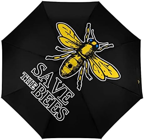 Зачувајте Ги Пчелите 3 Набори Чадор За Патување Анти-УВ Ветроупорни Чадори Модерен Автоматски Отворен Чадор