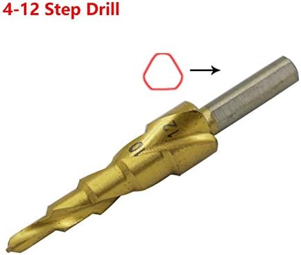 Битс за дупчење на битови HSS титаниум спирален жлеб чекори битови 4-12/4-20/4-32mm чекори за сечење алатки за метална вежба за обработка