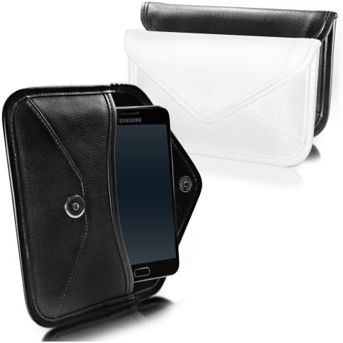 Boxwave Case компатибилен со Samsung Galaxy J7 Max - Елитна торбичка за кожен месинџер, синтетички кожен покритие дизајн на пликови за
