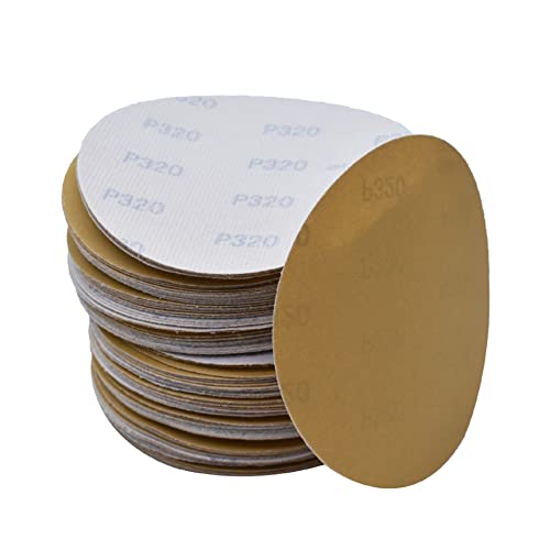 Кимлиер 100 парчиња 6 инчи дискови за пескарење без дупки, 320 дискови за шкурка од алуминиум оксид, погодни за полирање на мелница за пескарење