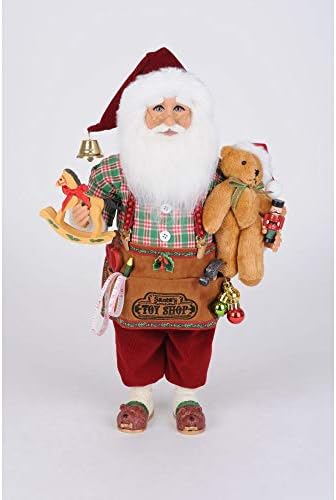 Божиќна фигура на Карен Дидион Томакер Санта Клаус 17 инчи повеќебојни
