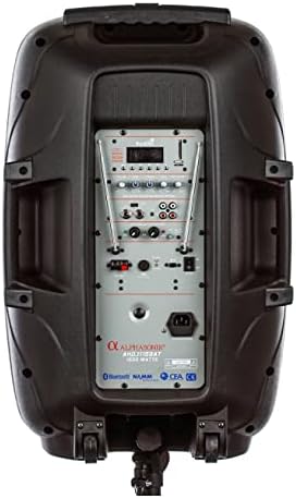 Alphasonik 15 Преносна батерија што може да се наполни со напојување 1500W Pro DJ Засилен гласен звучник со 2 безжични микрофони Echo