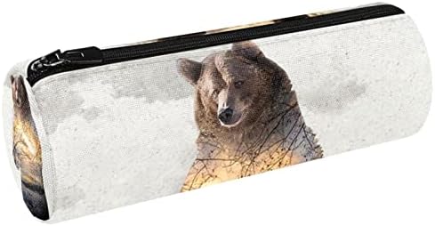 Планински предели на сточна мечка молив случај Студентска канцелариска торбичка торбичка за патент Пенки за пенкало, козметика торба