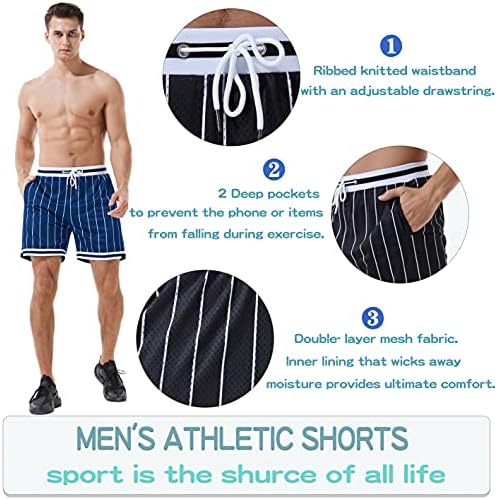 Исцелување кошаркарски атлетски шорцеви мажи - тренинг за тренингот за спортско вежбање со ретро -случајна мода со џебови со џебови