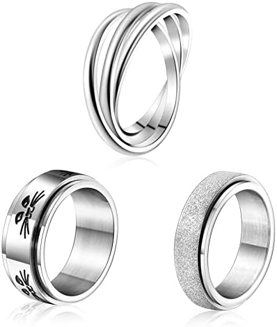 Rosiperi Spinner Rings за мажи жени вознемиреност од нерѓосувачки челик fidget spinner прстени за жени мажи стрес што ги олеснуваат аниекстен