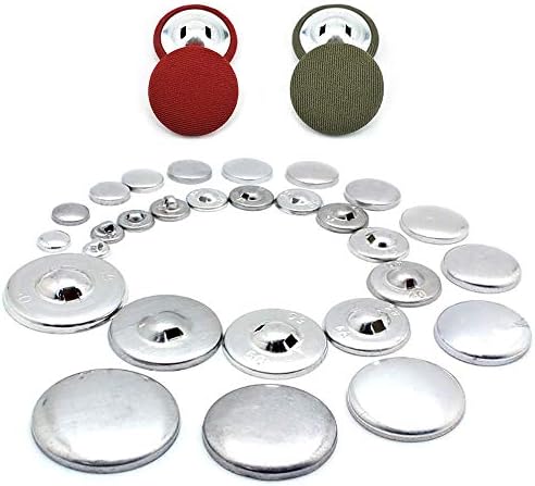 Копчиња Xucus 100 сетови покриени за копче за копче за ембрион Алуминиумски палто Алуминиумска основна крпа за завиткување на копчето за