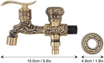 Антички змеј врежан месинг тапа, 2 рачки 1 дупка миксер за мијалник за бања за мијалник за мијалник за бања