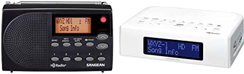 Sangean HDR-14 HD Radio/FM стерео/AM Portable Radio, Standart, Black & HDR-15 HDR-15 AM/FM HD радио часовник радио