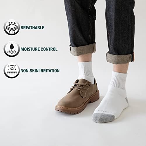 Чорапи за атлетски глуждови на глуждот Флшмцен 8-патеки со памучни квартални чорапи за мажи за влага за влага со големина 7-9/9-12/12-15
