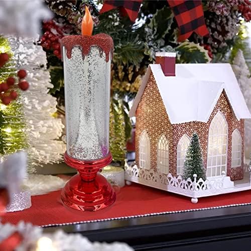 ПРЕДВОДЕНА БОЖИЌНА Свеќа УСБ Промена НА Бојата Водоотпорна Врти Сјај Без Пламен Свеќа за Божиќна Забава Домашен Декор 0рнаменти Божиќен Украс