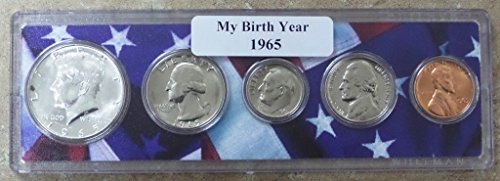 1965-5 Година На Раѓање На Монети Поставена Во Американски Носител На Знаме Нециркулирана