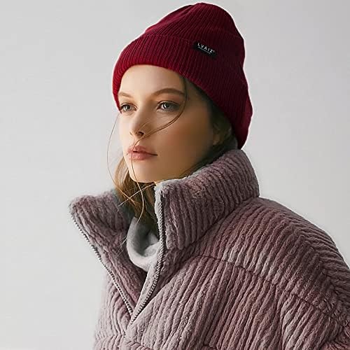 Зимски плетени манжетни со гравчиња за жени за жени мека часовници класично плетено топло капаче за мажи