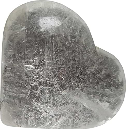Aldomin® Clear Quartz Puffy Heart во облик на 82 грама природен палм камен кристал Reiki заздравувачки скапоцен камен кристал подарок