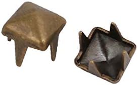 X-Dree 100pcs 4mm квадратни во форма на бронзен тон на бронзен тон за сноп-книги DIY занает (100 unids 4 mm en forma de papel brad bronce para scrapbooking diy занает занает