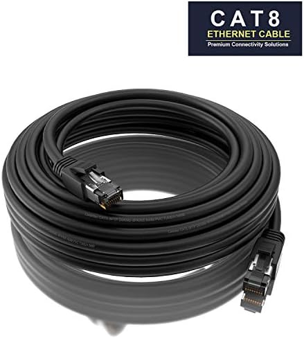 Cat8 Етернет Кабел, 6ft, Голема Брзина 25/40Gbps 2000Mhz Gigabit Ethernet Lan Кабел, 24awg S/FTP Лепенка Кабел СО RJ45 Конектор, Внатрешен&засилувач;