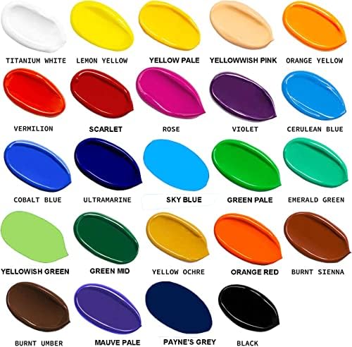Акрилна боја сет 24 бои 30 мл, уметнички занаетчиски бои подароци за уметници деца почетници и сликари, акрилна боја не-токсична,