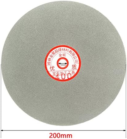 IIVVERR 200мм 8-инчен грип 400 дијамантски обложен рамен диск на дискот за мелење на тркала за мелење (200мм 8-инчен рез 400 дијамантски