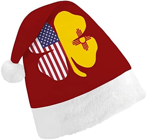 Американско Ново Мексико Државно Знаме Шамрок Божиќни Капи Рефус Возрасни Капи Божиќна Капа За Празници Божиќни Забави