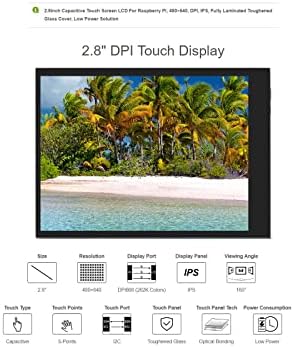 LCD на екранот со Waveshare 2.8inch компатибилен со Raspberry PI 4B/3B+/3B/2B/B+/A+/ZERO/ZERO W/WH/ZERO 2W 480 × 640 Резолуција