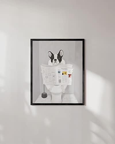 Haus and Hues Смешно кучиња декор за бања - смешна бања wallидна уметност на постер за кучиња | Wallидни уметности и постери за животни