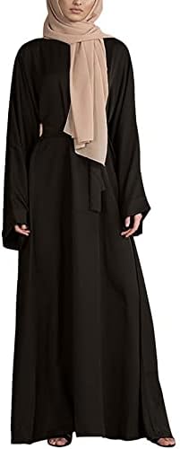Дами исламски фустани облечени облеки конзервативни абаја макси кафтан фустан со долги ракави молитви облека за жени