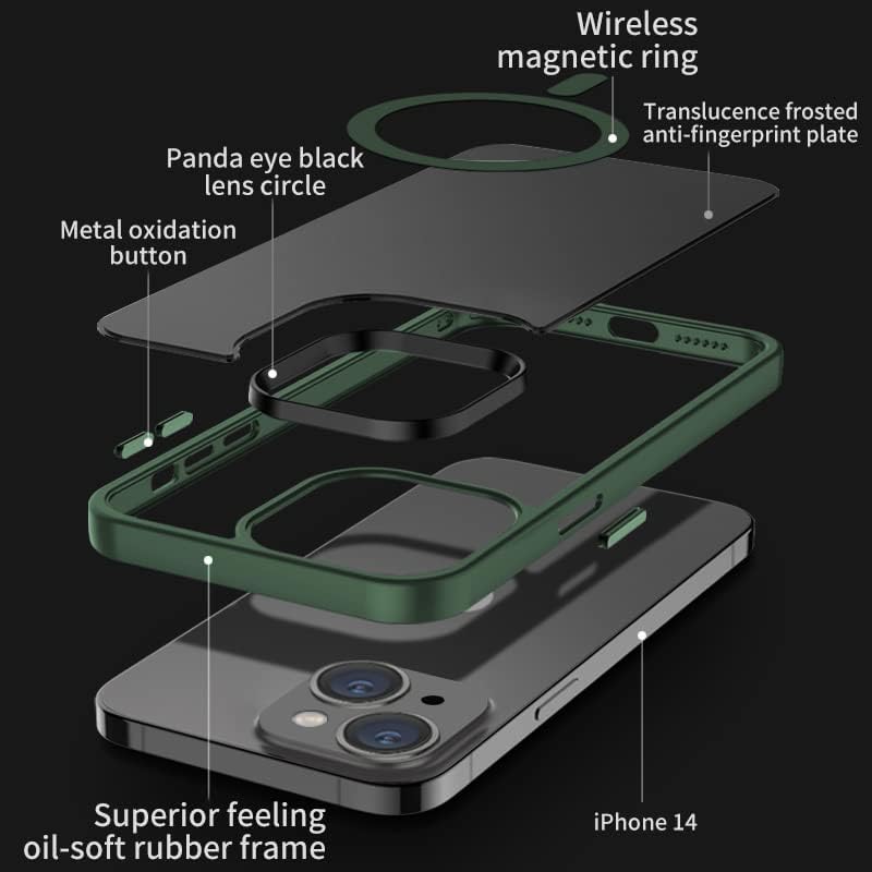 Yzoiko Магнетни 14 Случај за Iphone 13 Случај [10ft-Одделение Капка Тестирани &засилувач; Компатибилен Со MagSafe] Проѕирен Анти-Отпечаток