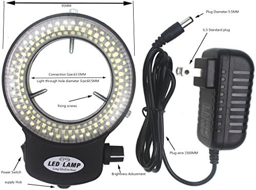 LED-144-ZK црна прилагодлива 144 LED светло осветлување на LED RING за стерео микроскоп